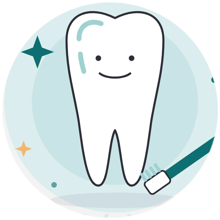 Friendly smiling tooth illustration